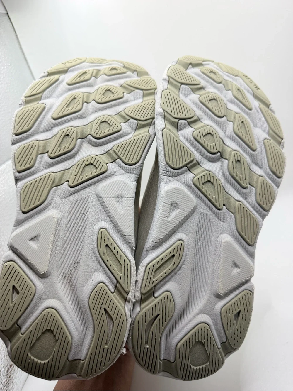 Hoka Women's Cream and White Cushion Running Shoes